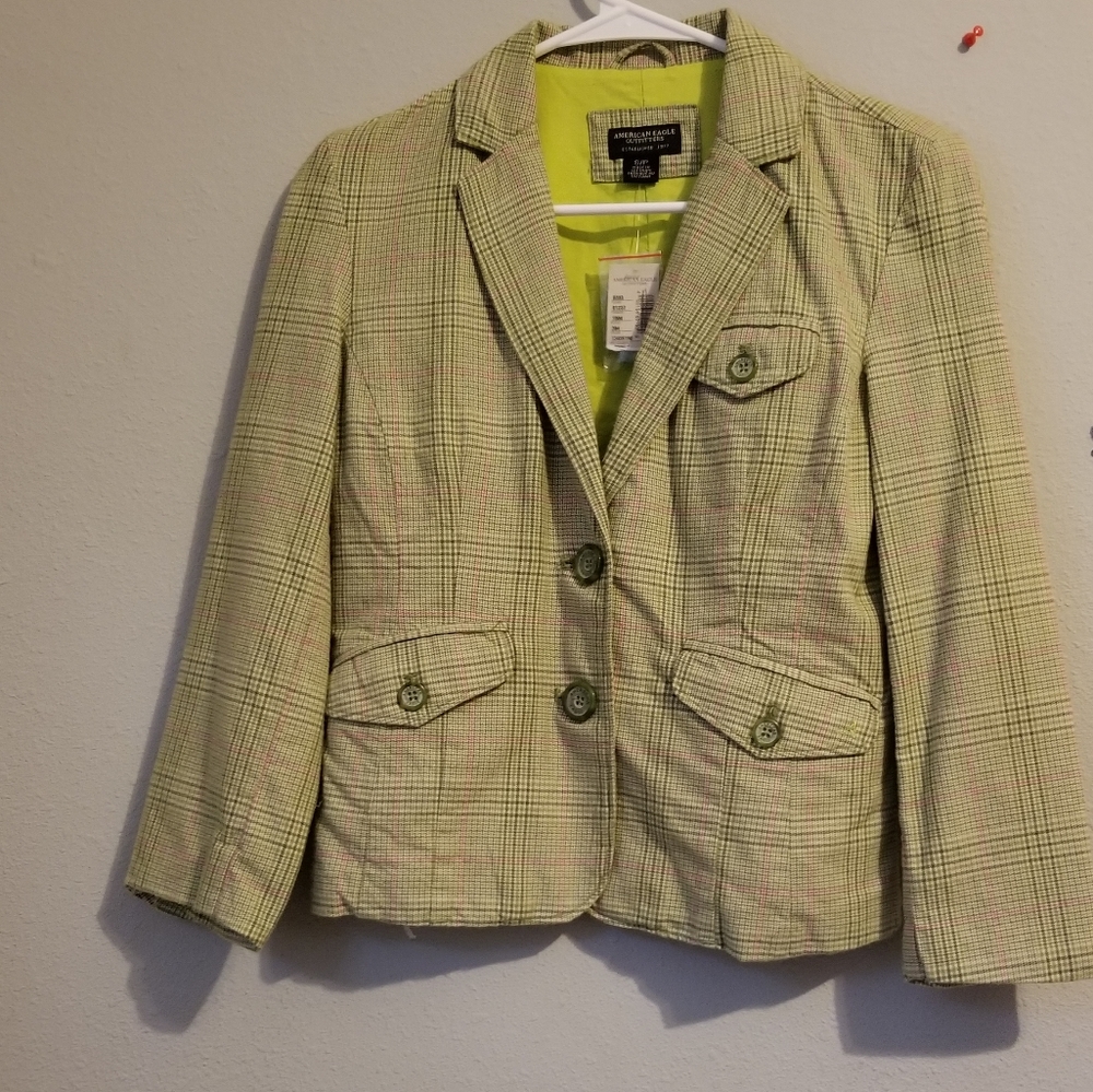 American eagle lime/pink blazer